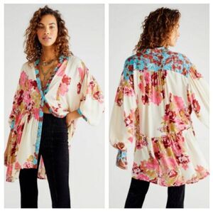 Free people womens Sz M multicolor brunch A bunch boho tunic top
